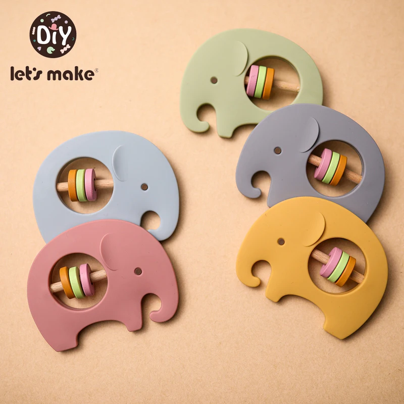 

Let's make 1Pc Silicone Rattle BPA Free ECO-Friendly Food Grade Silicone Elephant Shape Safe Soothing Newborn Teething Toys