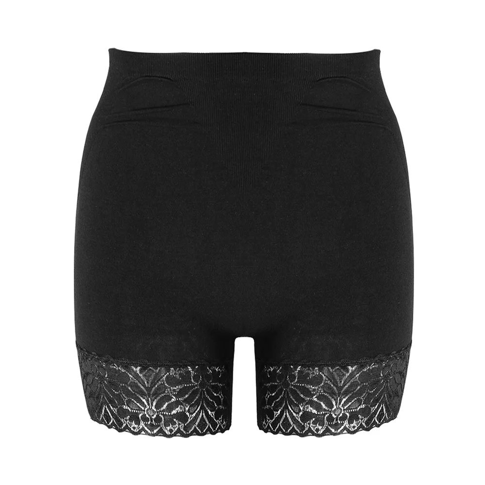 Черный Women High Waist Lace Seamless Safety Pants Fashion Underwear Ice Silk Shorts Safety Slim Summer Beach Safety Pants - Цвет: Черный