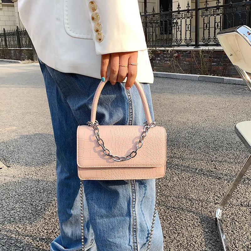 

Crocodile Pattern Female Flap Shoulder Messenger Bags Solid Color Women Handbags High Quality PU Leather Ladies Crossbody Bag