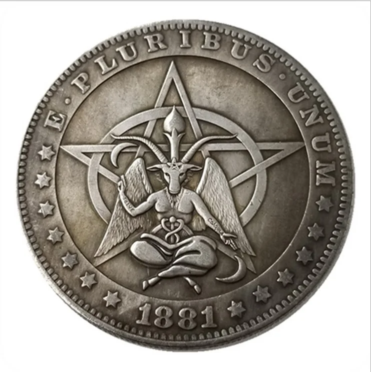 

American Morgan Hobo coin sheep head wizard coin gift sheep head wizard coin souvenir lucky coin
