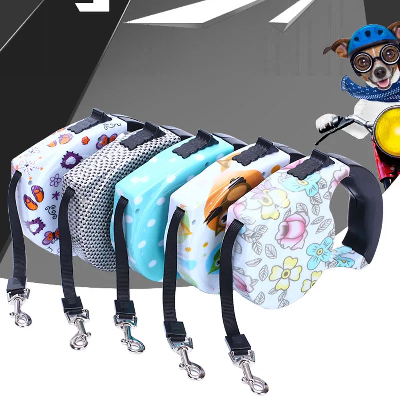 

Dogs Pet Accessories Cartoon Retractable Leash Long Dog Roulette Nylon Tape Leash for Small Dogs Puppy Extending Walking Leads