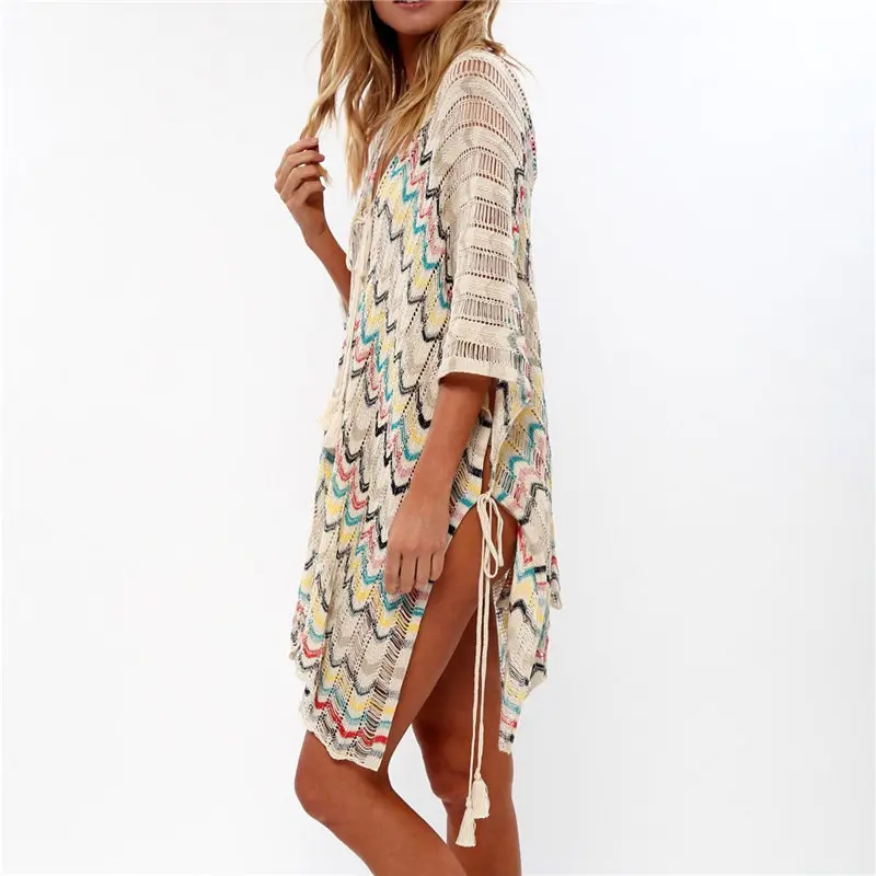 Пляжное платье оверсайз накидка саронг кафтан Пляжная туника пляжный купальный