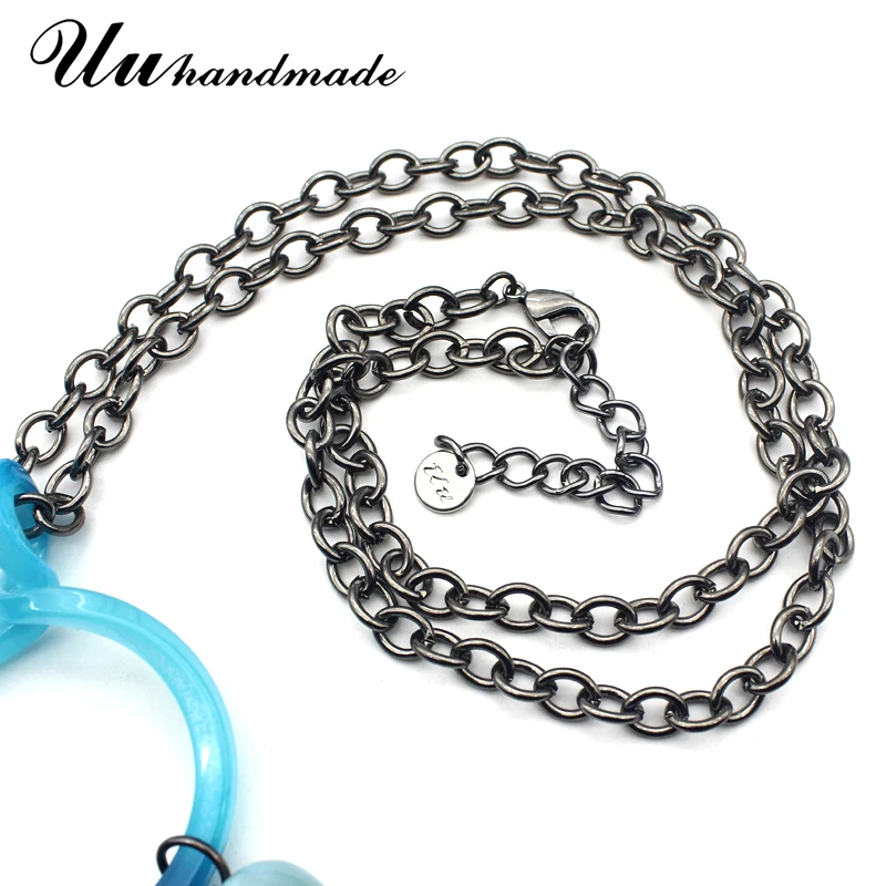 Индивидуальные модные ожерелья из черной веревки с подвесками в виде сердца и