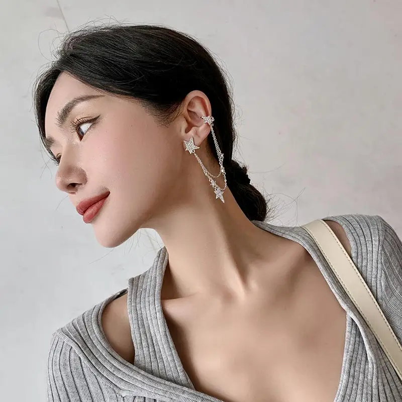 Длинные серьги цепочки XINGX корейские темпераментные нишевые красные