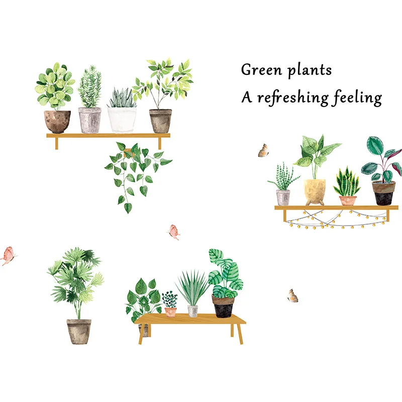 

3D Stereo Wall Plant Shelf Wall Stickers Living Room Bedroom Decor Poster Removable Murals Creative Home Decoration Accessories