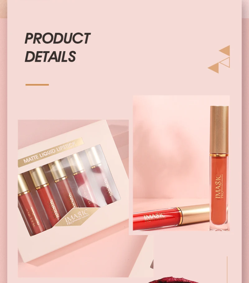 

5pcs/ Set Lip Gloss Beauty Waterproof And Non-fading Lip Glaze Velvet Matte Non-stick Cup Lipstick Sexy Lips Makeup TSLM1