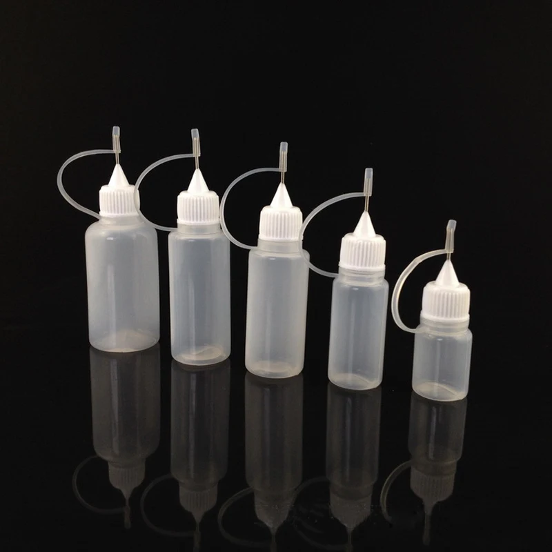 100 шт. 3/5/10/15/20/30/50/60/120 мл пластик Сжимаемый иглы длинный тонкий наконечник бутылки