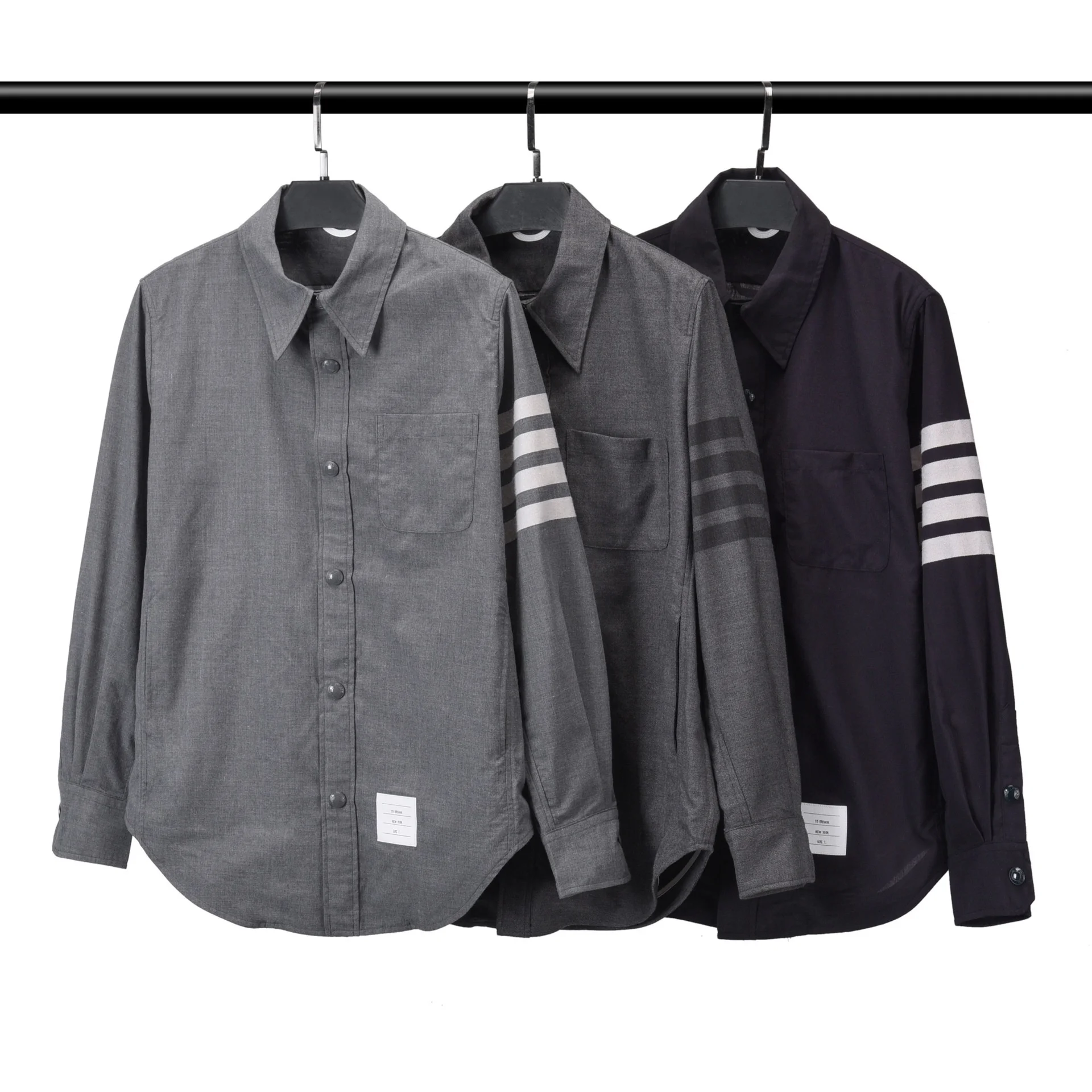 

TB THOM 2021 Men Shirt Wool Casual Long Sleeve Women Blouse Turn Down Collar Korean Design High Quality Outerwear Luxury