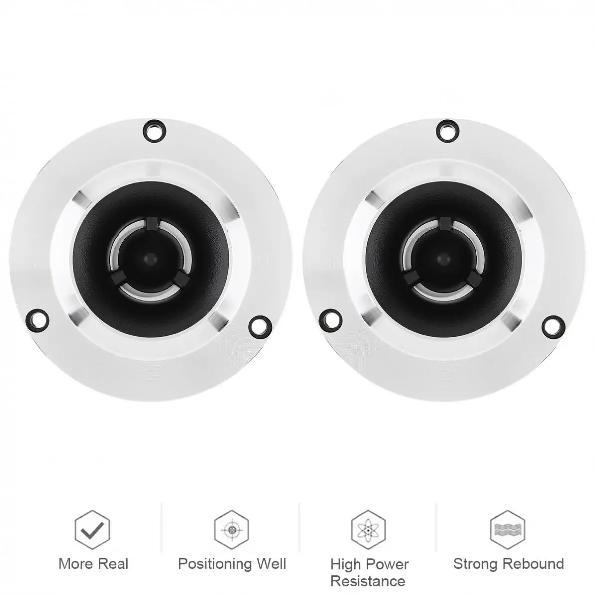 

2pcs 4Inch 1500W Titanium Bullet Tweeter with Capacitor Modified Vehicle Auto Cars Stereo Non-destructive Installation