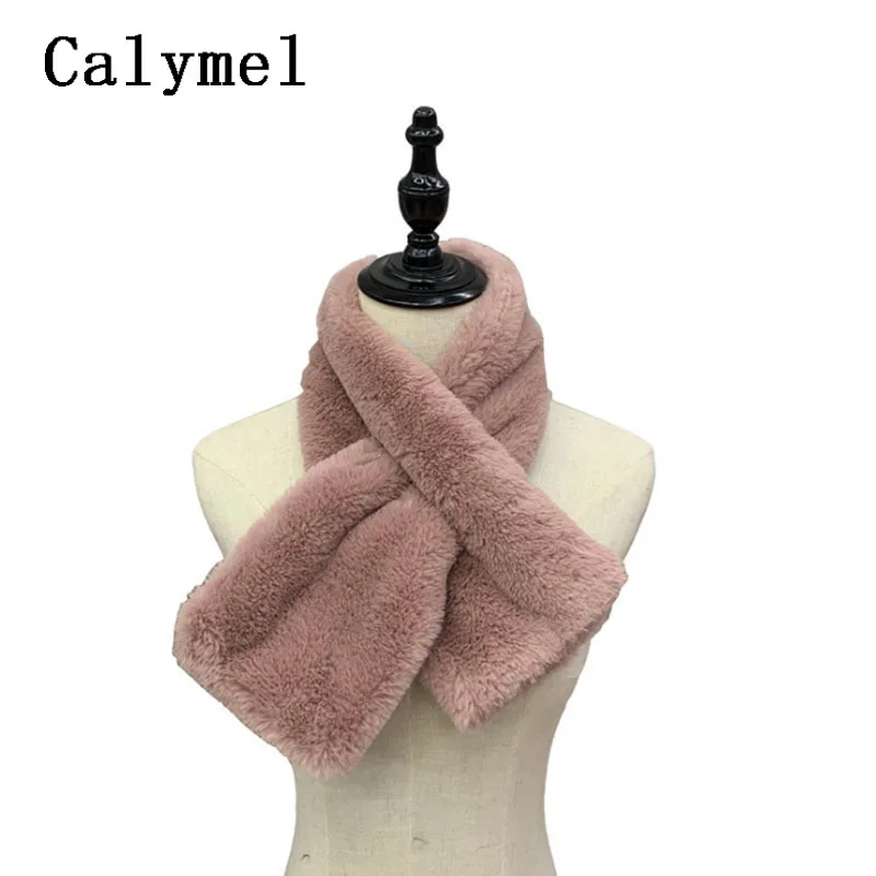 Длинные шали Calymel женский зимний плотный плюшевый шарф из искусственного