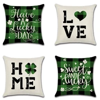 st patricks day letter homelove cushion cover green lattice throw pillow cover nordic room decoration for home car sofa