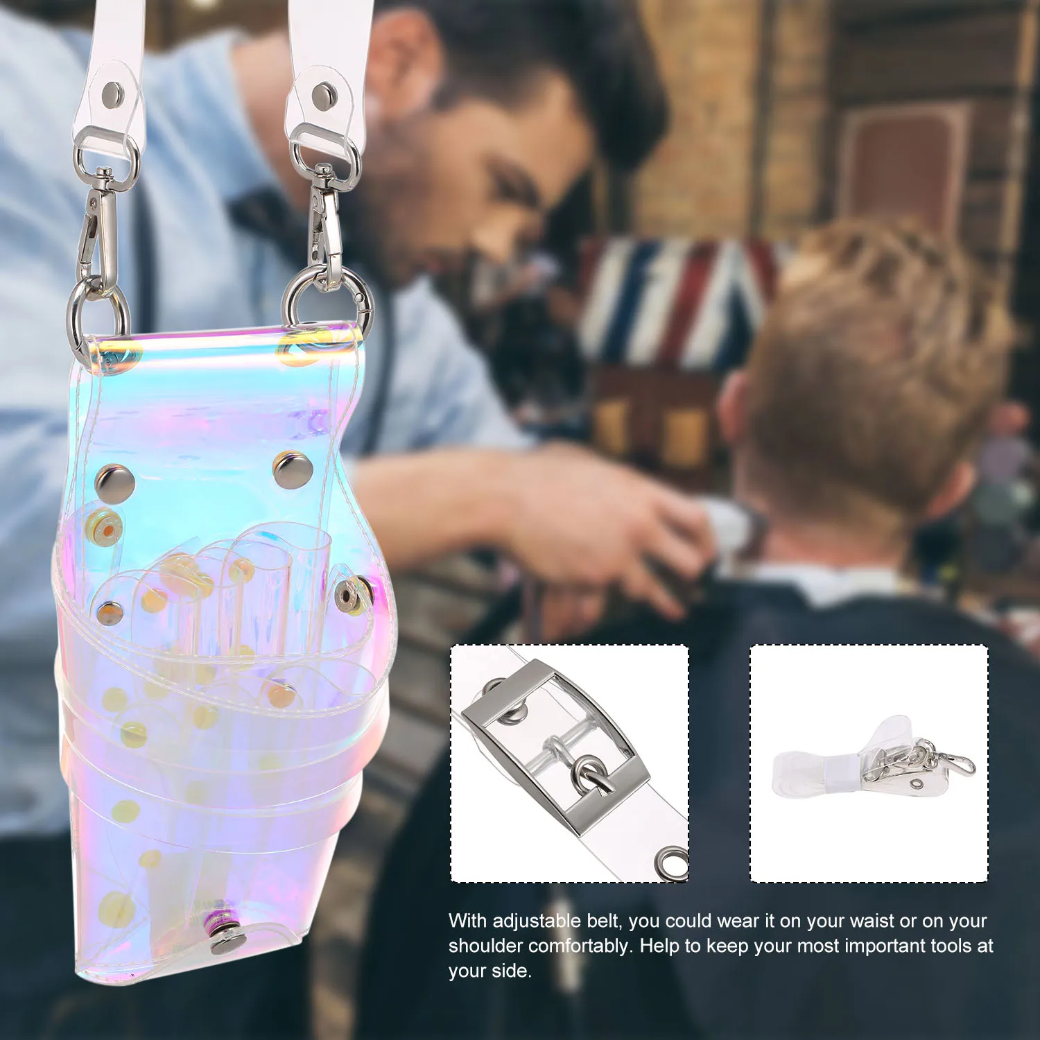 Прозрачная сумка для ножниц салонный Многофункциональный поясной кошелек с