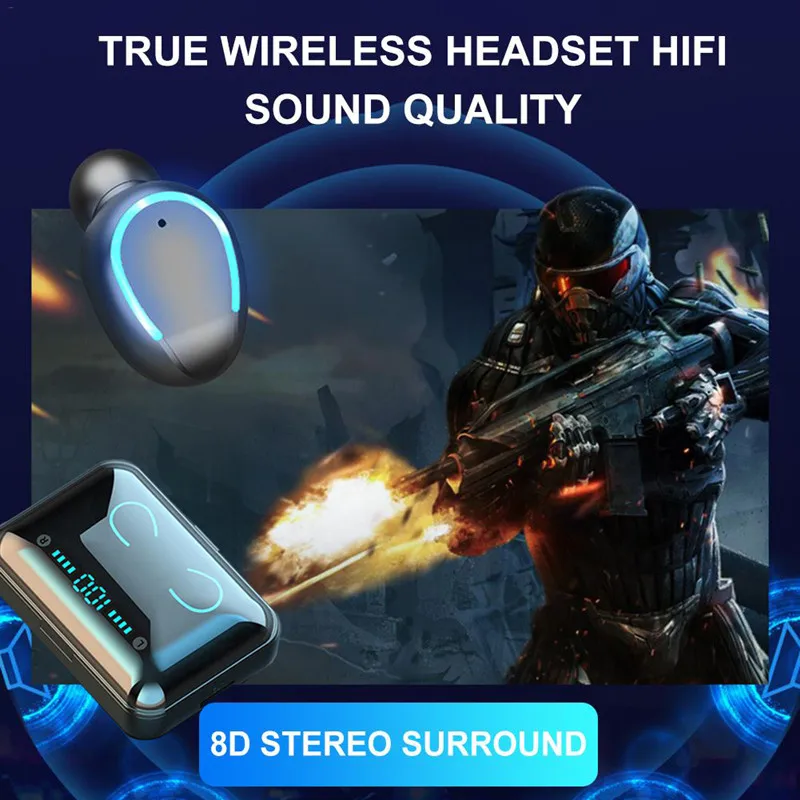 TWS F9 Bluetooth наушники 5 0 спортивная водонепроницаемая гарнитура музыкальные 3D