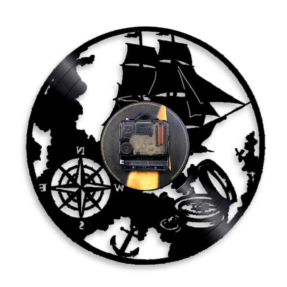 Виниловая тема для навигации настенные часы волшебная морская настенная лампа