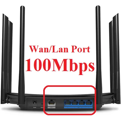 100M WAN LAN Port TP-LINK 1750 Мбит/с 11AC двухдиапазонный 2,4G+ 5 ГГц беспроводной маршрутизатор настенный проникающий 6* антенны Интеллектуальный wifi мобильное приложение управление Prom10 - Цвет: 100M WAN LAN Port
