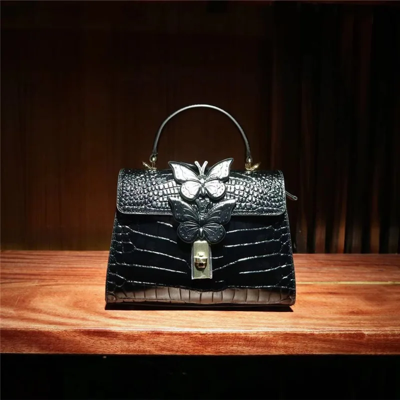 Женская сумка через плечо с крокодиловым узором женская сумочка из натуральной