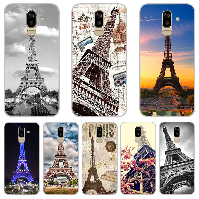 Париж Эйфелева башня матовый Силиконовый чехол для Samsung Galaxy J2 pro J3 J4 J6 J7 J8 A5 A7 A9 A8 A6