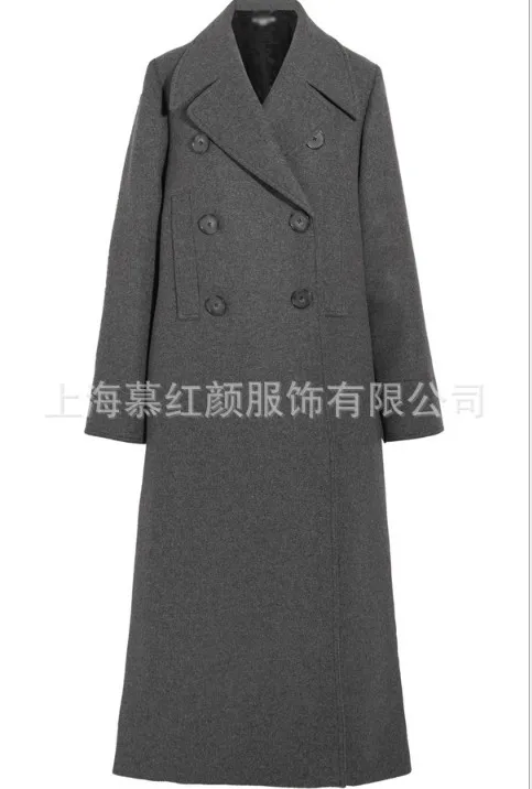 Новое модное женское длинное шерстяное пальто элегантная осенне-зимняя