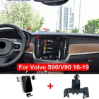 Автомобильный мобильный телефон держатель для Volvo S90 V90 2017 2018 2019, устанавливаемое на вентиляционное отверстие в салоне автомобиля Противоскользящий кронштейн GPS стенд 360 градусов вращающийся Поддержка