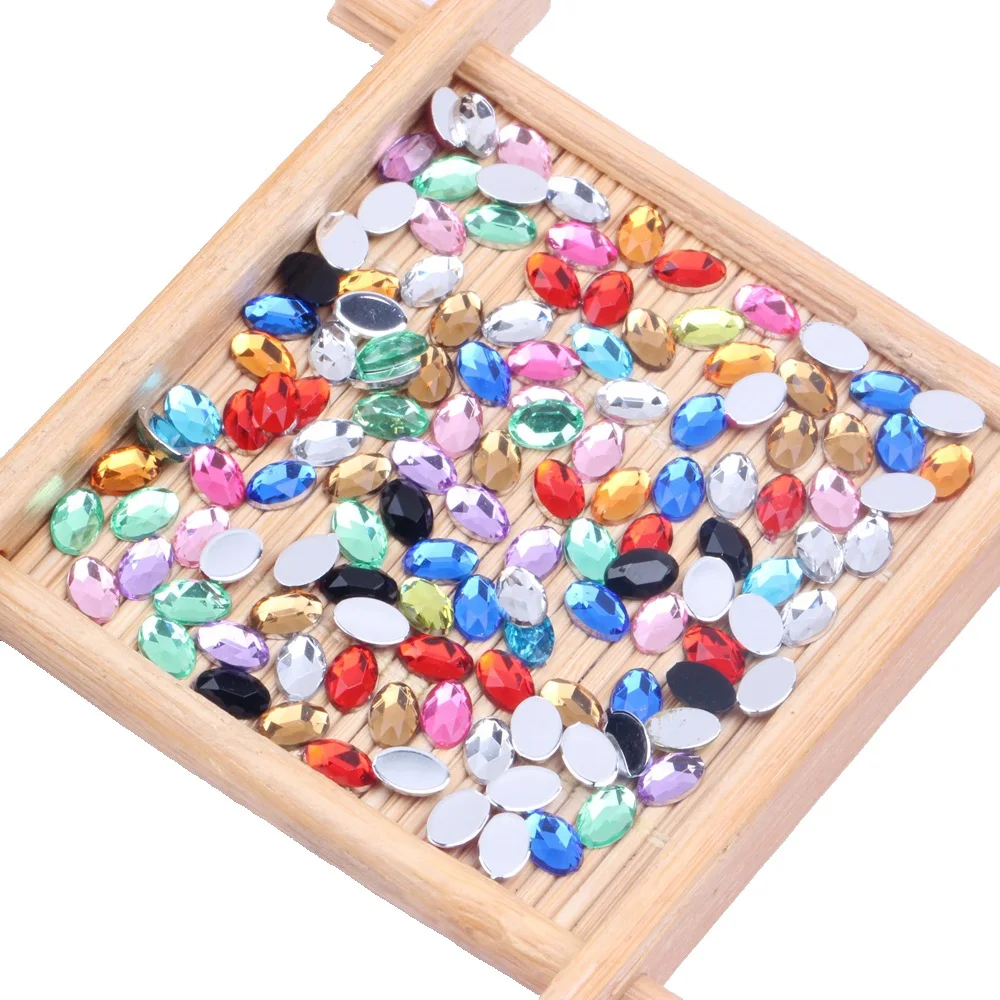 

1Pack 4*6mm 200pcs Nail Art Rhinestones DIY Non Hotfix Flatback Acrylic Nail Stones Gems For 3D Nails Art Decorations
