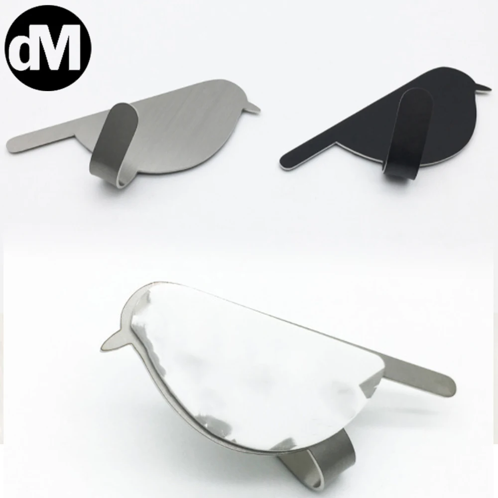 

DM Creative 3 Colors Bird Shaped DIY Stainless Steel Coat Wall Coat Rack Key Frame Home Decor Living Room Bedroom Wall Hanging