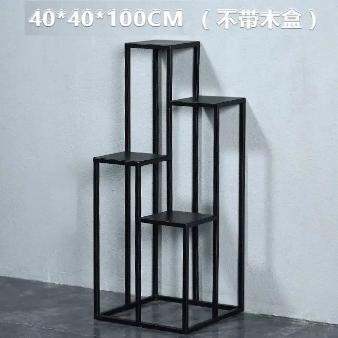 Iron flower stand multi-layered floor balcony pot rack loft table solid wood simple | Мебель