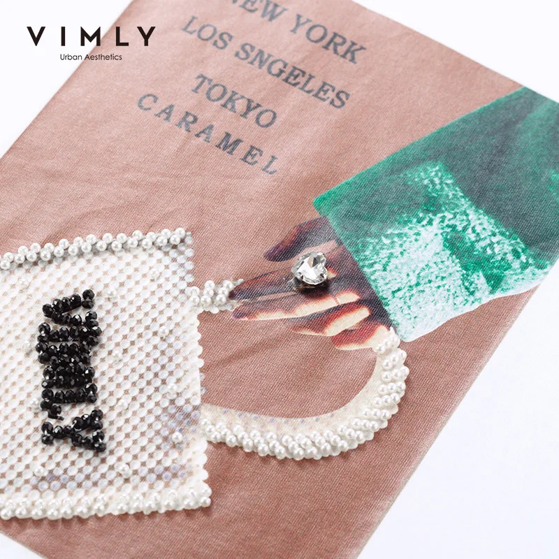 Женская хлопковая Футболка с принтом Vimly повседневная офисная футболка круглым