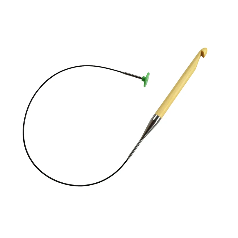QZLKNIT бамбуковые Сменные афганские вязальные крючки для вязания крючком 10