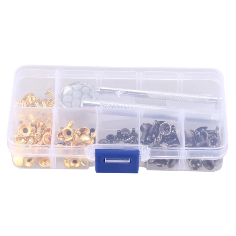63 psc Sets Snap Fasteners Kit 12mm Metal Buttons Press Studs with 2 Pieces Fixing Tools Color Clothing Snaps for Clo | Инструменты