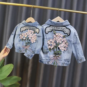 Mommy Daughter Denim Jacket Coat Family Matching Outfits Outerwear Girls Jacket Autumn Kids Fashion Casual Jeans Coats Clothes 3