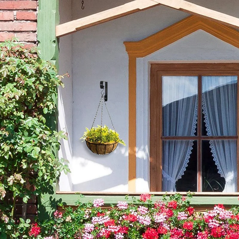 

Flower Pot Bracket Wall Mount Outdoor Wall Hook for Hanging Flower Pots and Bird Feeders (Pack of 4)