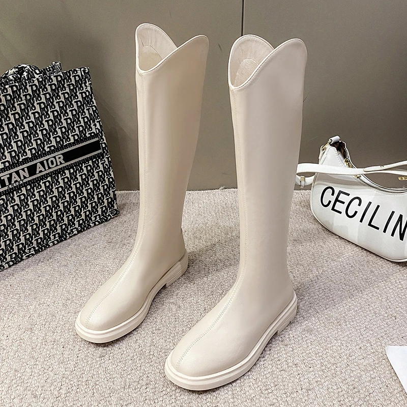 

2022 Autumn and Winter New Ladies High Boots Ladies Designer Boots Round Toe Zipper Women's Knee-length Knight Boots Flat Boots