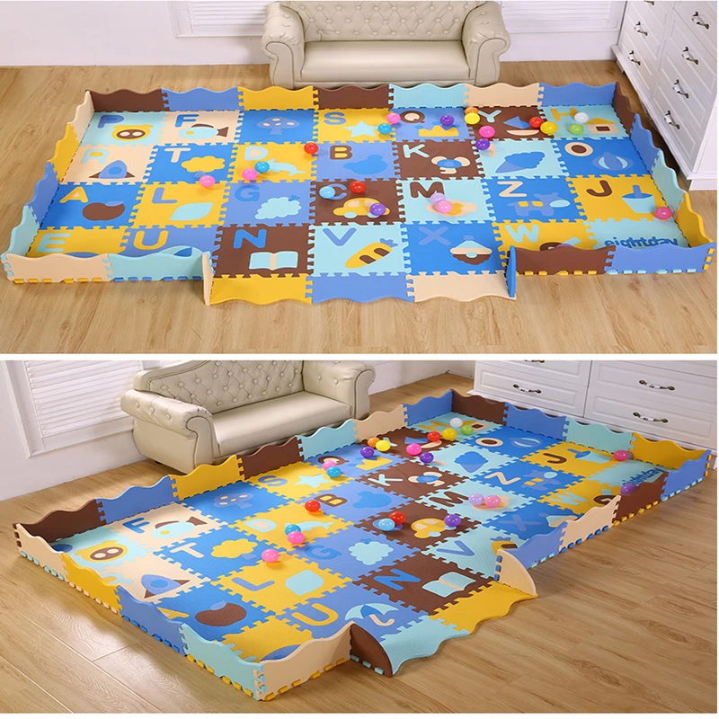 Children Climbing Mat Baby Foam Play With Fence Interlocking Crawling Soft Floor Tiles For Kids Rug Activity Games Toys |