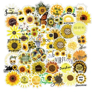 50 шт. завод красивые наклейки с подсолнухами для DIY канцелярские ноутбука СКЕЙТБОРД гитара с рисунком 