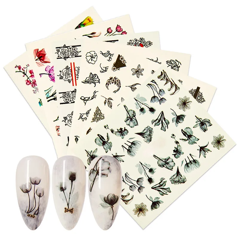 Наклейки для ногтей водные переводки переводной слайдер искусство наклейки