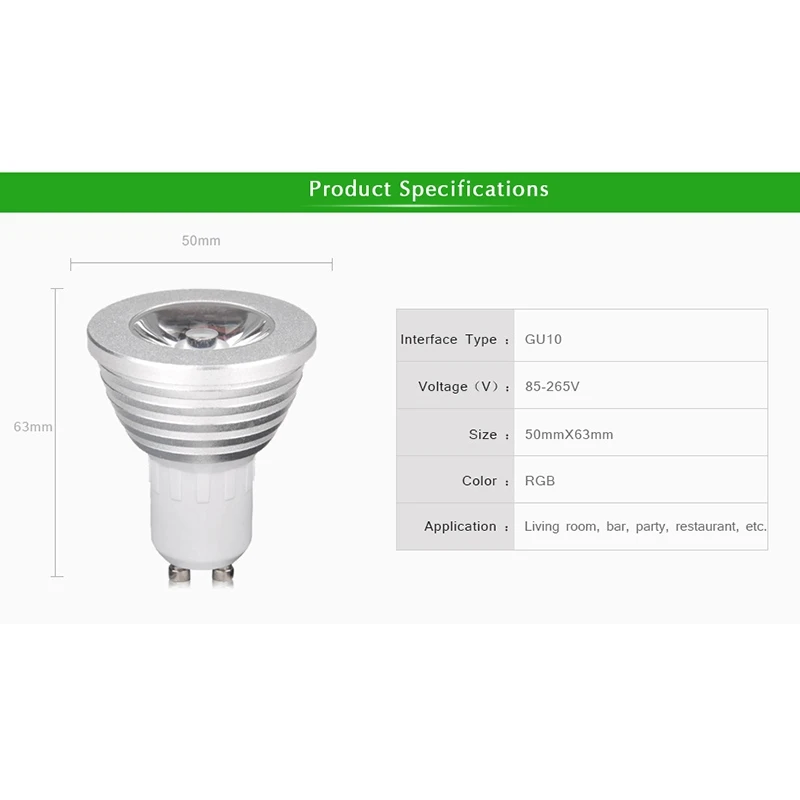 

GU10, RGB- , 3