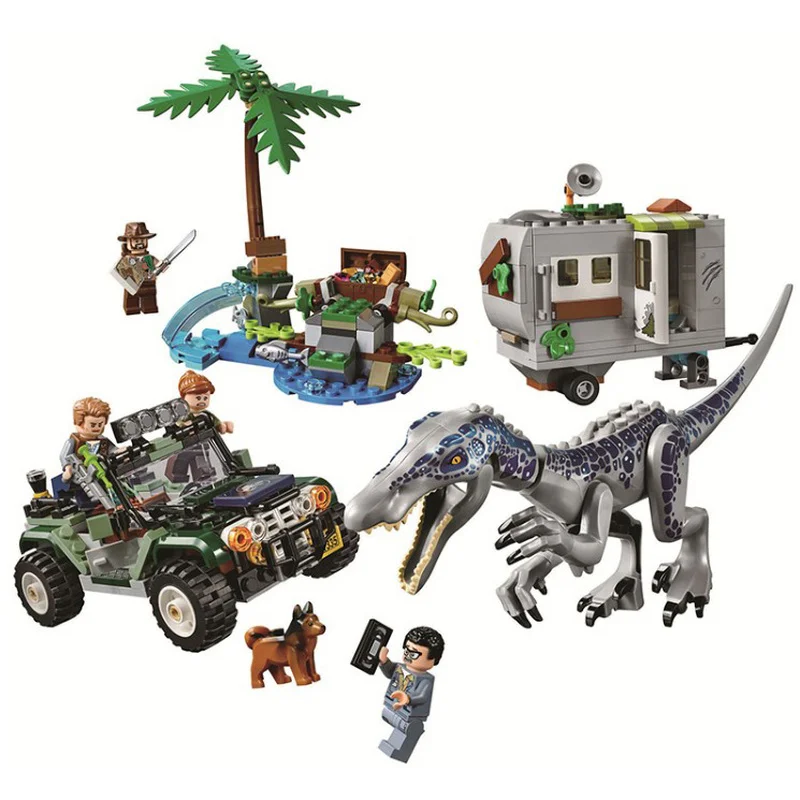 

Jurassic World The Treasure Hunt Baryonyx Offroader Model Building Blocks Dinosaur Boys Kid Compatible With11335 gifts