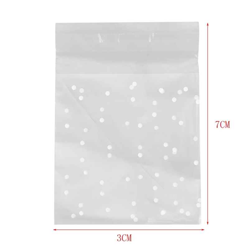 100pcs Frosted Cute Dots Plastic Pack Candy Cookie Soap Packaging Bags Cupcake Wrapper Self Adhesive Sample Gift Bag | Дом и сад
