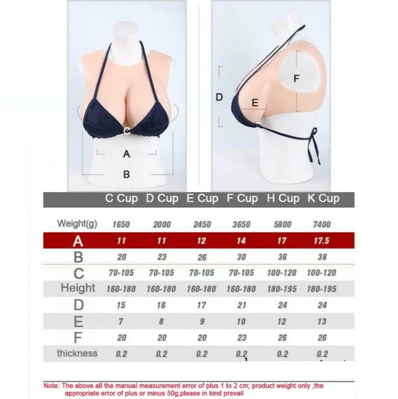 C/D/E/F/H/K Cup Artificial Realistic Silicone Breast Crossdress Transgender Drag-Queen