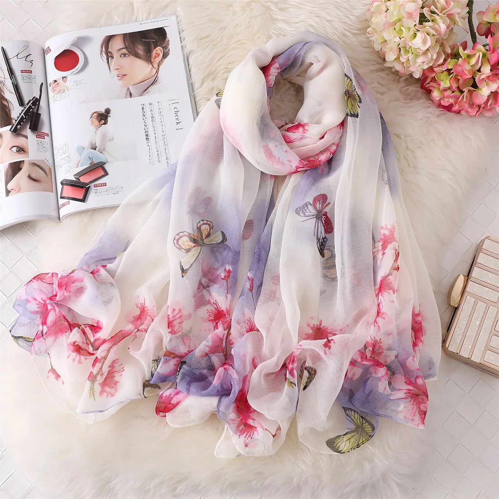 Новинка 2020 модный пляжный шарф из искусственного шелка Женская шаль на все