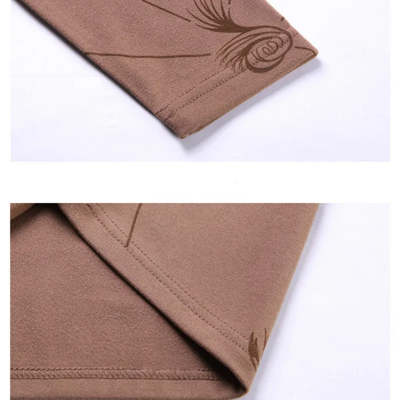 

Fall/winter Men's Long-sleeved T-shirt Bottoming Shirt with Printed Sweater Thermal Underwear Jacket Half High Collar