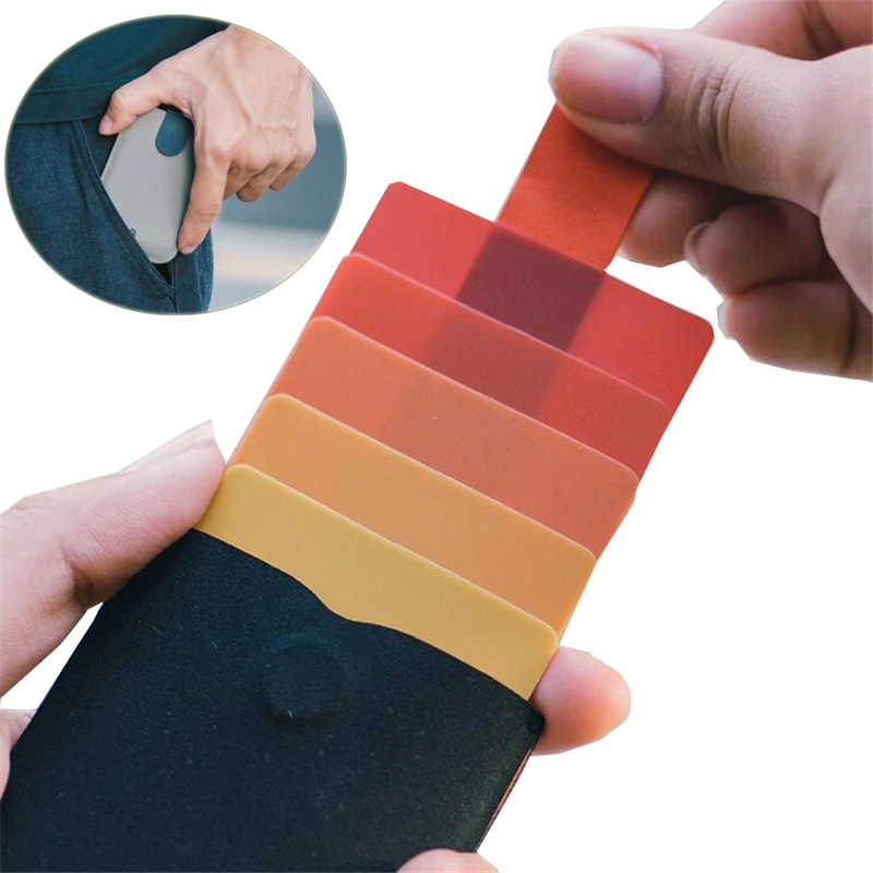 

Компактный тонкий портативный держатель для карт, мужской и женский держатель для карт, защитный градиентный кошелек, чехол для визиток