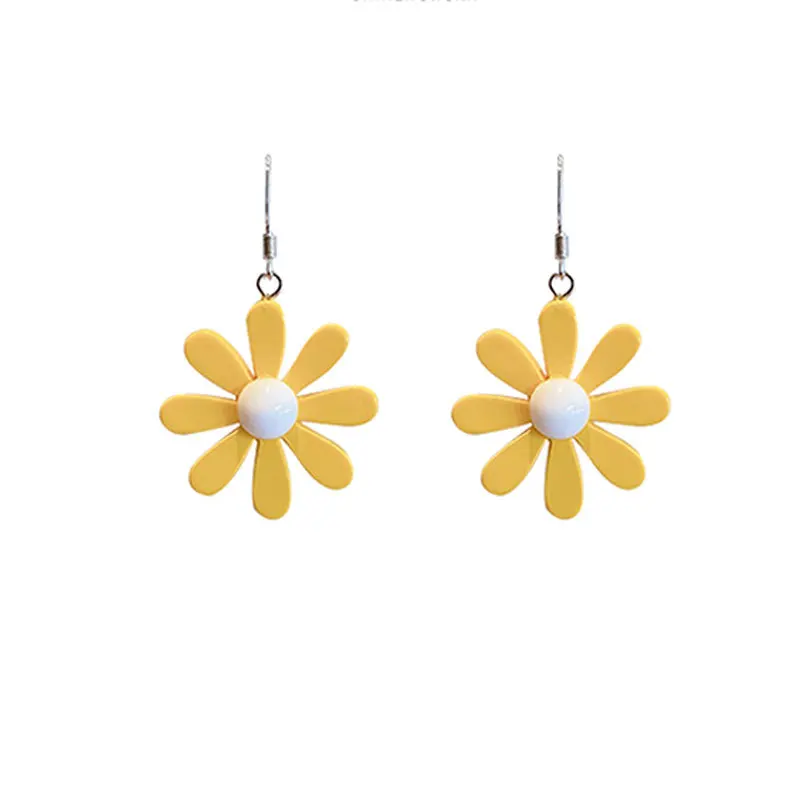 

Sailing Rain 925 Silver Acrylic Earring Women Bride Girl Wedding Earrings Birthday Gifts Flower Dangle Drop Earing