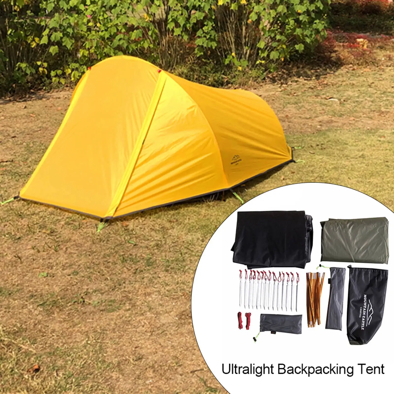 

Туристическая палатка из ткани Оксфорд, двухслойный водонепроницаемый тент от комаров, защита от УФ-лучей, портативный рюкзак, палатка для ...