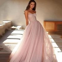 pink prom dresses long 2021 women evening party gowns sweetheart sweep train robe de soriee celebrity pageant dress