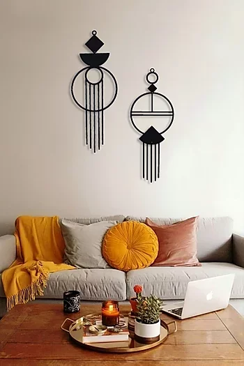 

Metal Wall Decor and Art, Macrome, Metal Design on Wall, metal Art Decor Home Office Decoration Living Room Decor