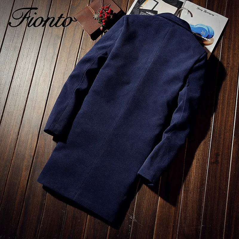 FIONTO британский стиль большой размер Мужская зимняя Дикая мода Slim Fit многоцветное