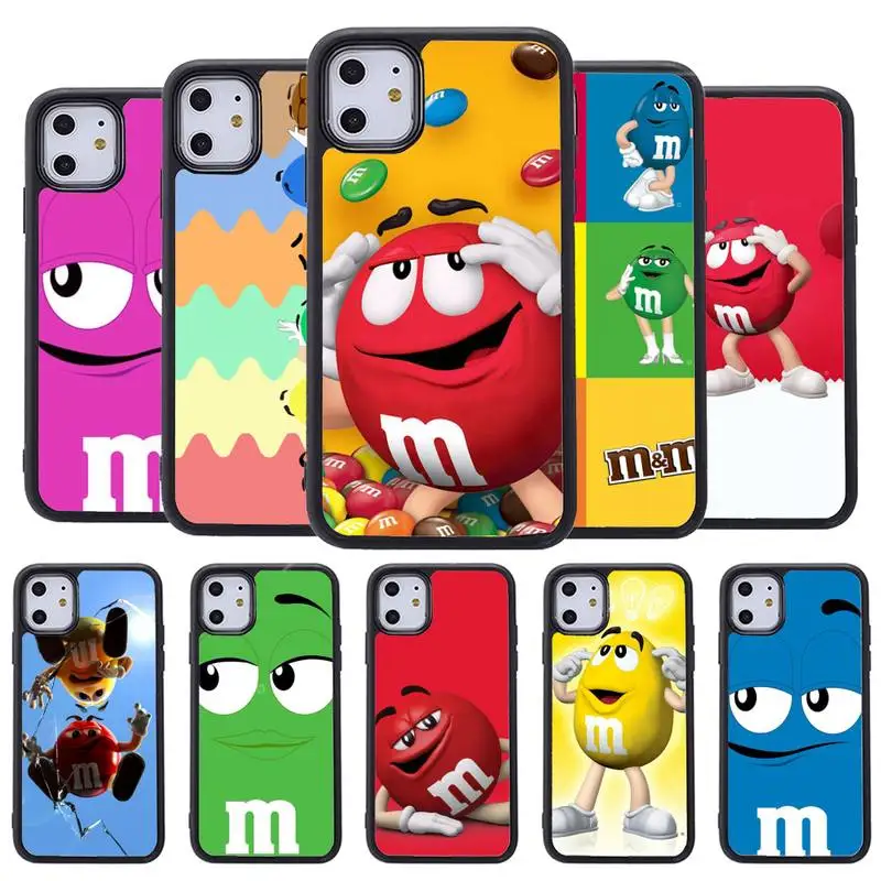 

Chocolate M&Ms Food Phone Case For Iphone 13 6 6s 7 8 Plus X Xr 11 12 Mini Pro Max PC Cover Fundas Coque