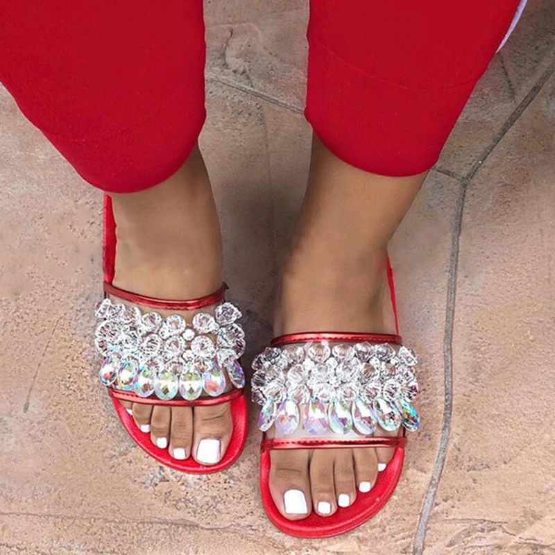 NouC/весна лето 2020 Блестящие сандалии с драгоценными камнями и стразами Удобные
