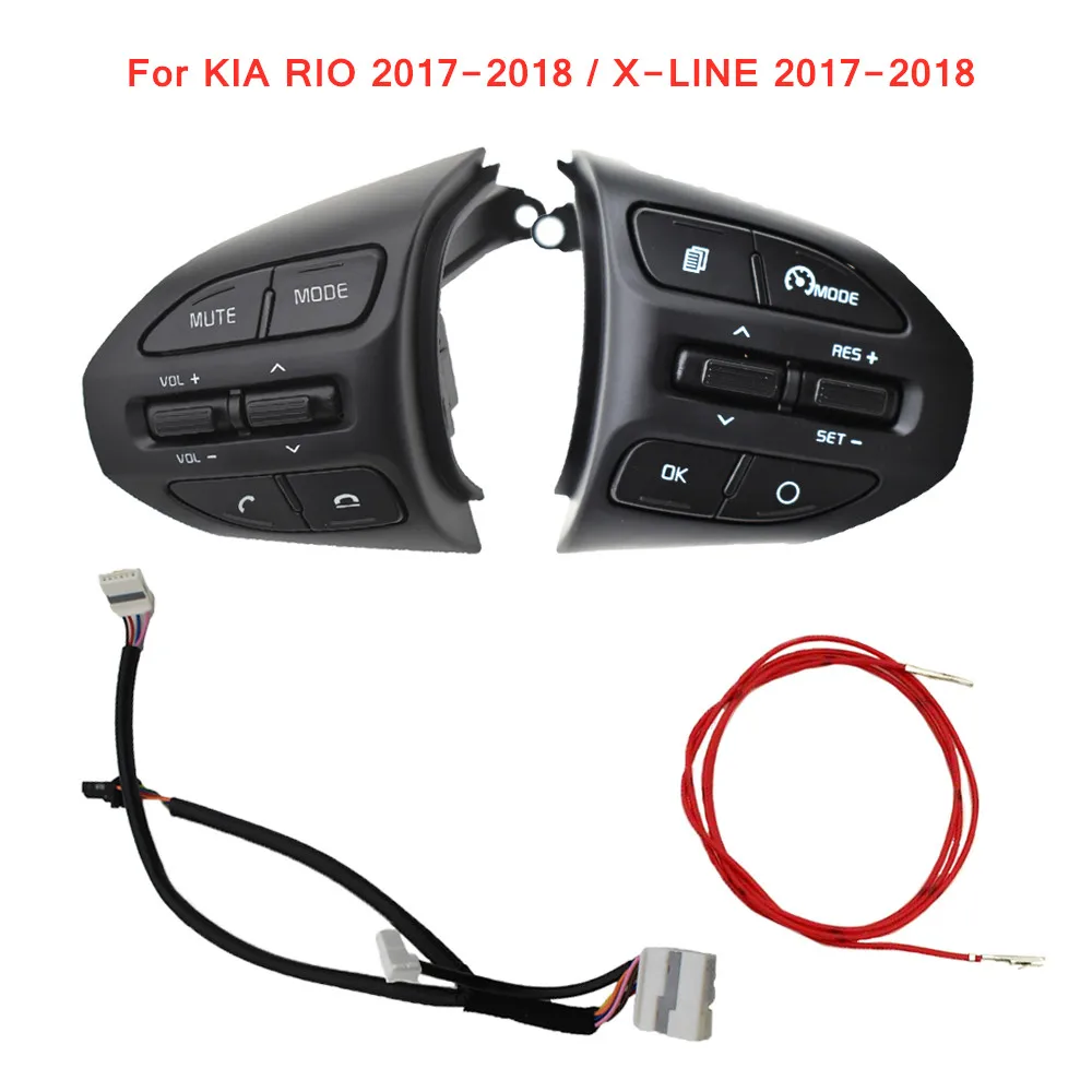 Car Steering Wheel Button Bluetooth Phone Cruise Control Volume Switch For KIA K2 RIO 2017 2018 X LINE Buttons | Автомобили и